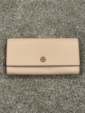 Tory Burch Blush Saffiano Continental Wallet with Gold Logo